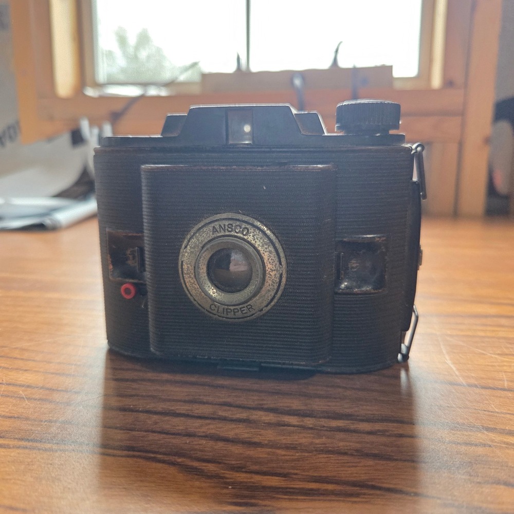 Vintage Ansco Clipper Folding Camera PD16 Film Art Deco Viewfinder Black